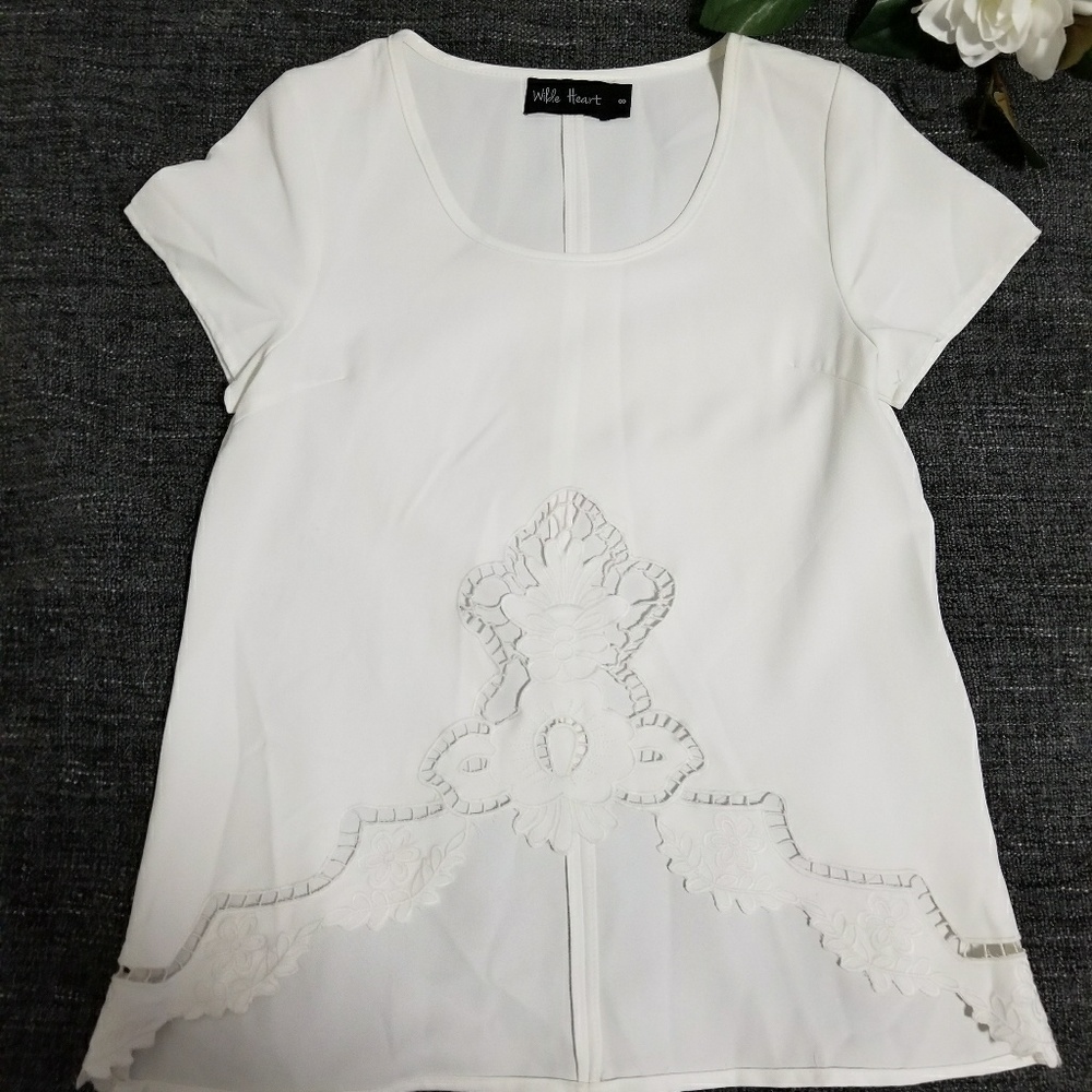 White Embroidered top
